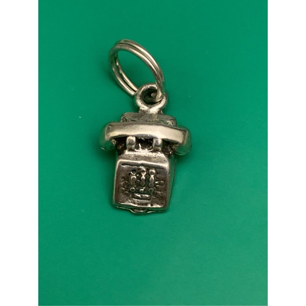 Phone from the past Sterling Silver Jewelry Charm #telephone